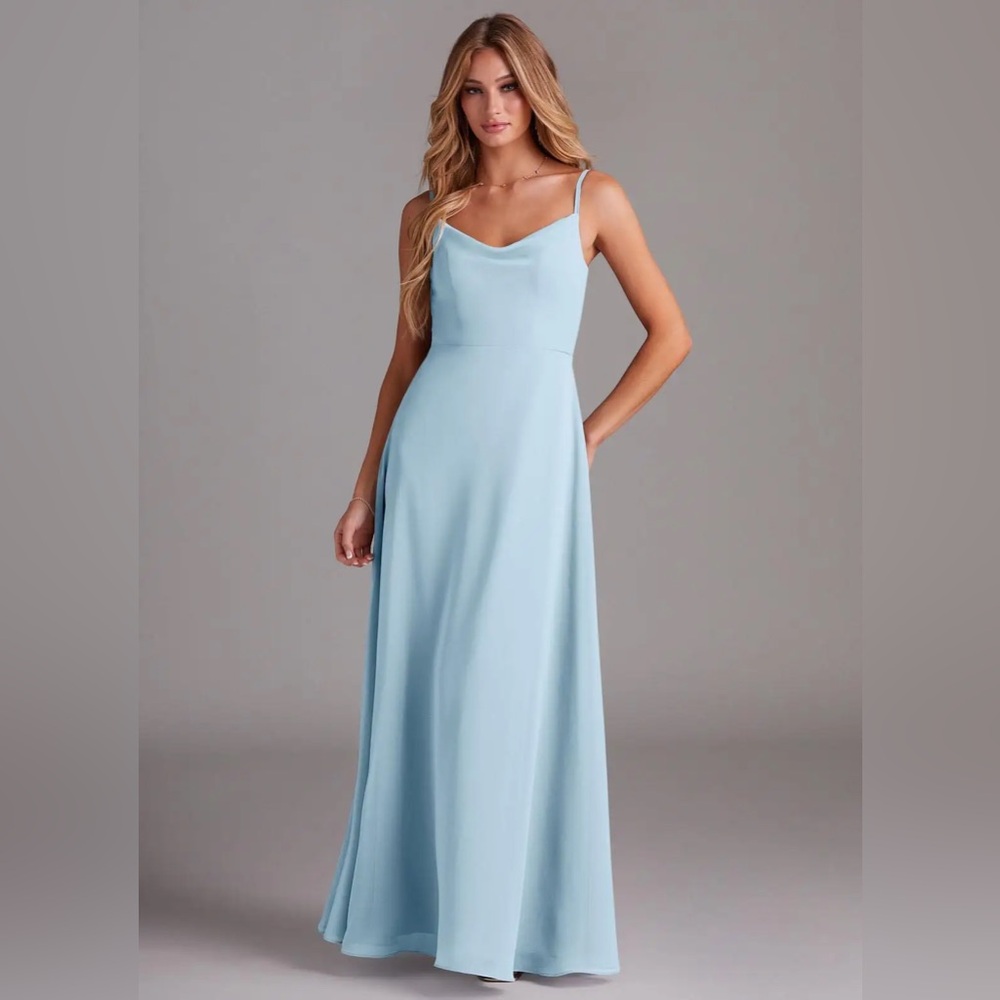 Azazie Light Blue Maxi Dress